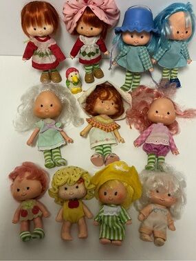 Vintage Strawberry Shortcake Doll Lot - 11 Dolls + 1 Pet